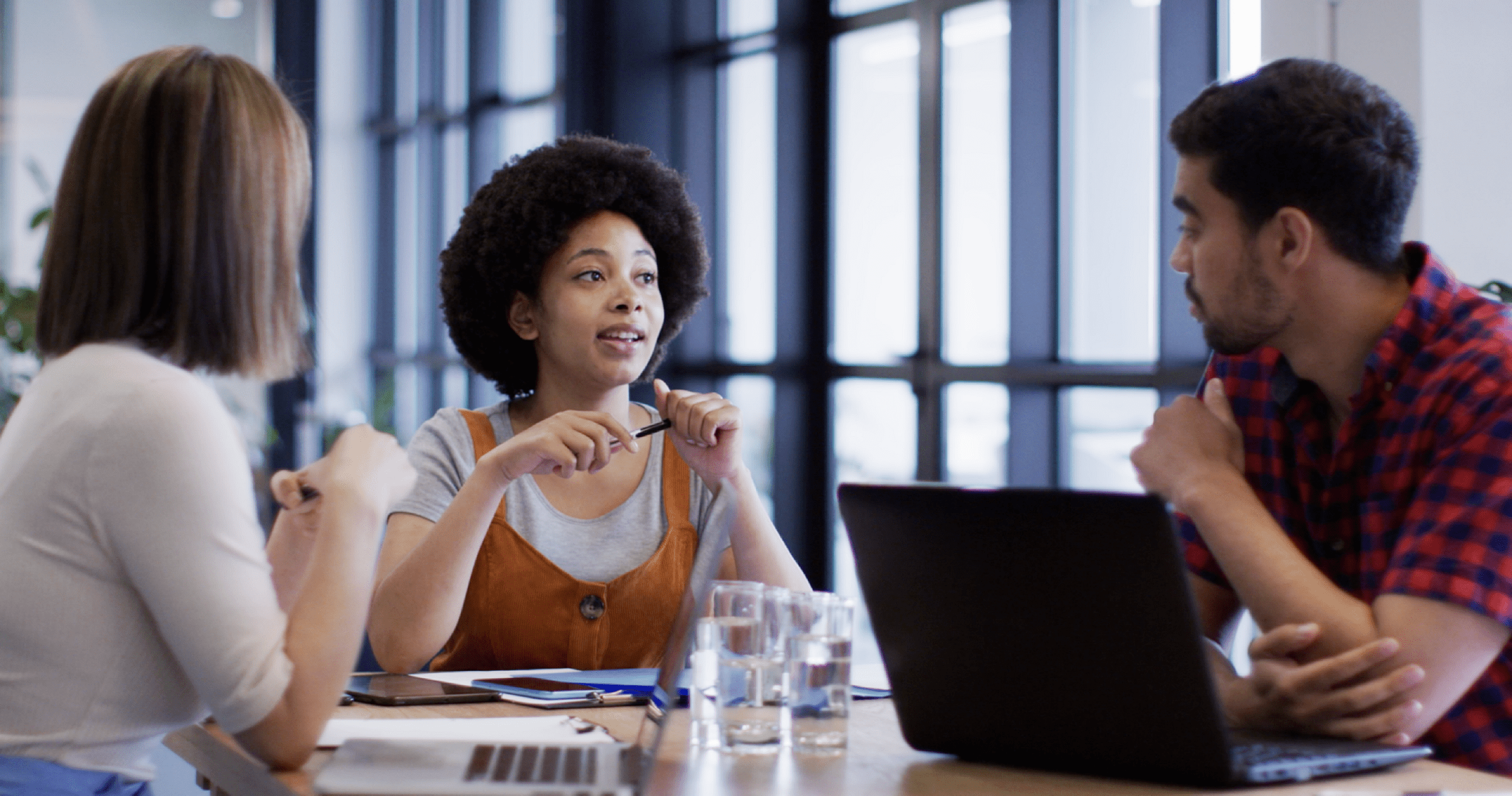 business man review his resume on desk